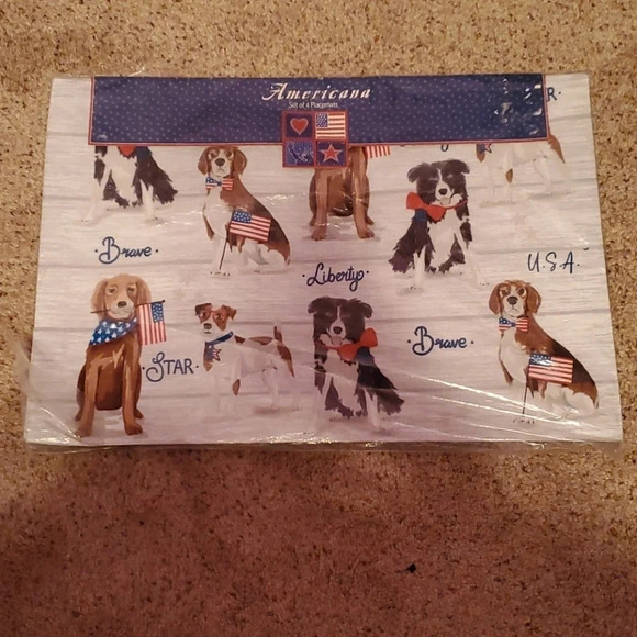 Americana Patriotic Doggie Placemats Set of 4 - Picture 2 of 8